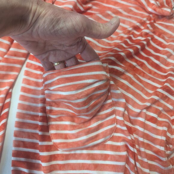 Virginia Taylor Size Small Red and White Striped Open Cardigan - Picture 11 of 14